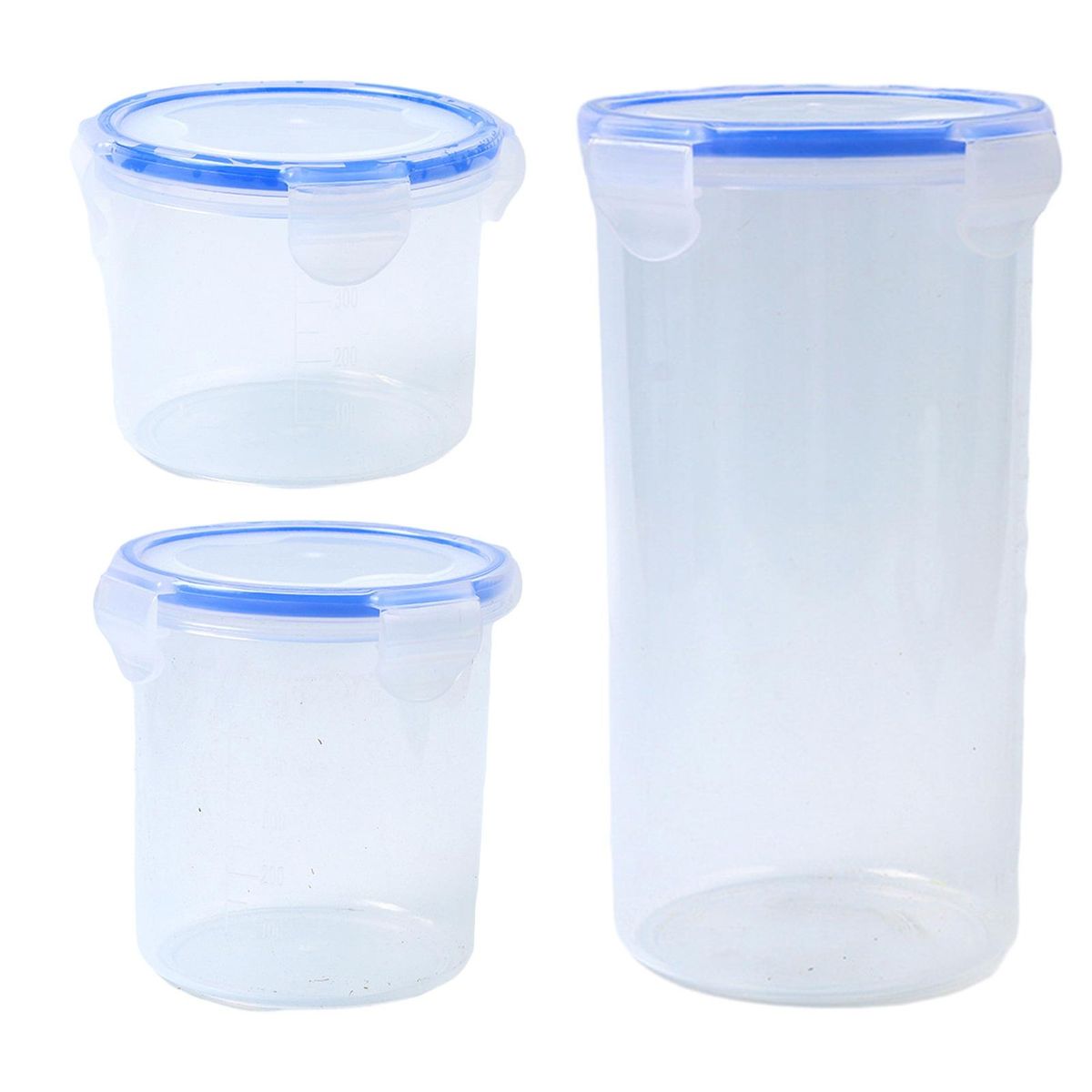 1 Set Food Airtight Jar Grain Cereal Storage Container Clear