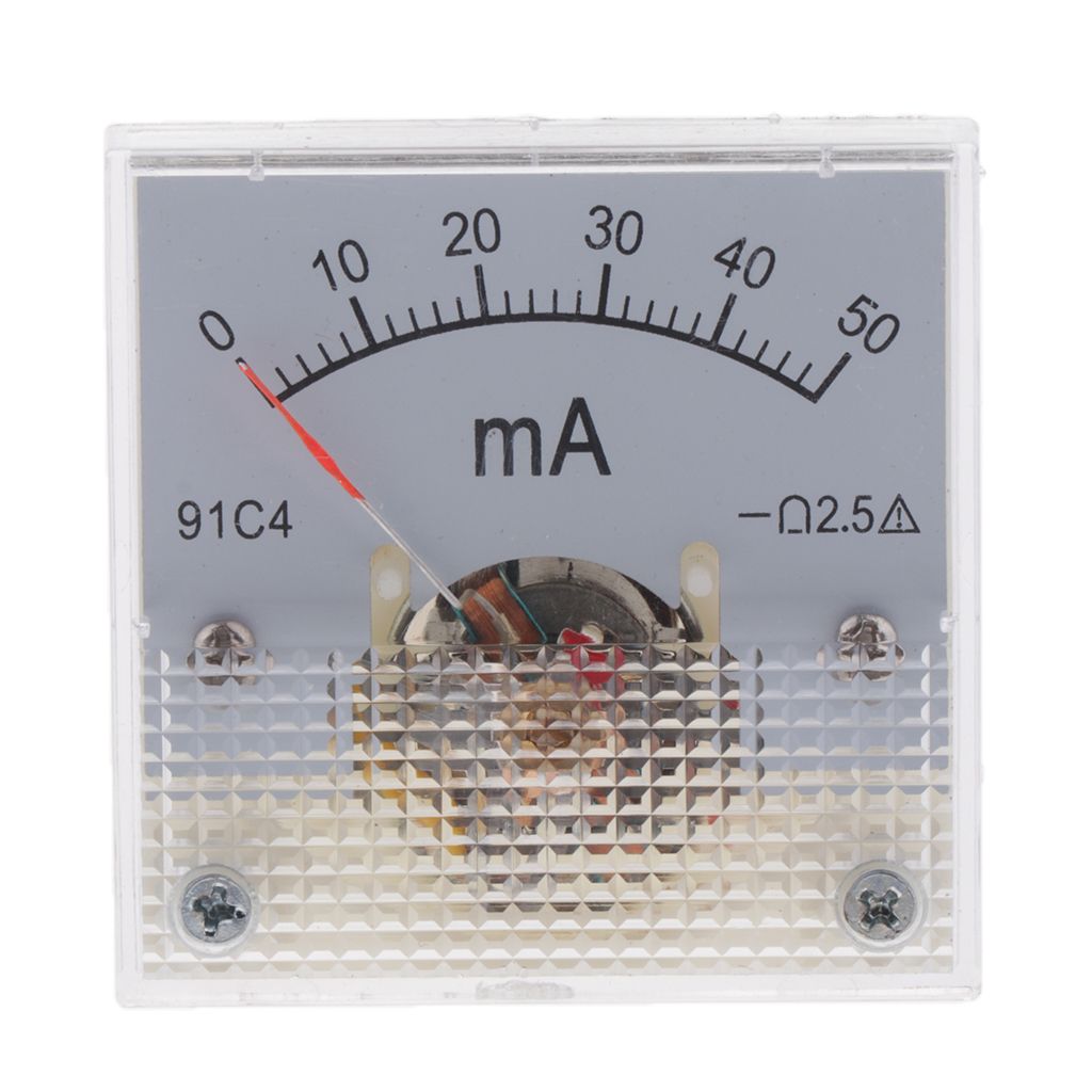 Plastic  Current Panel Meter DC  Pointer -50mA 0-50mA