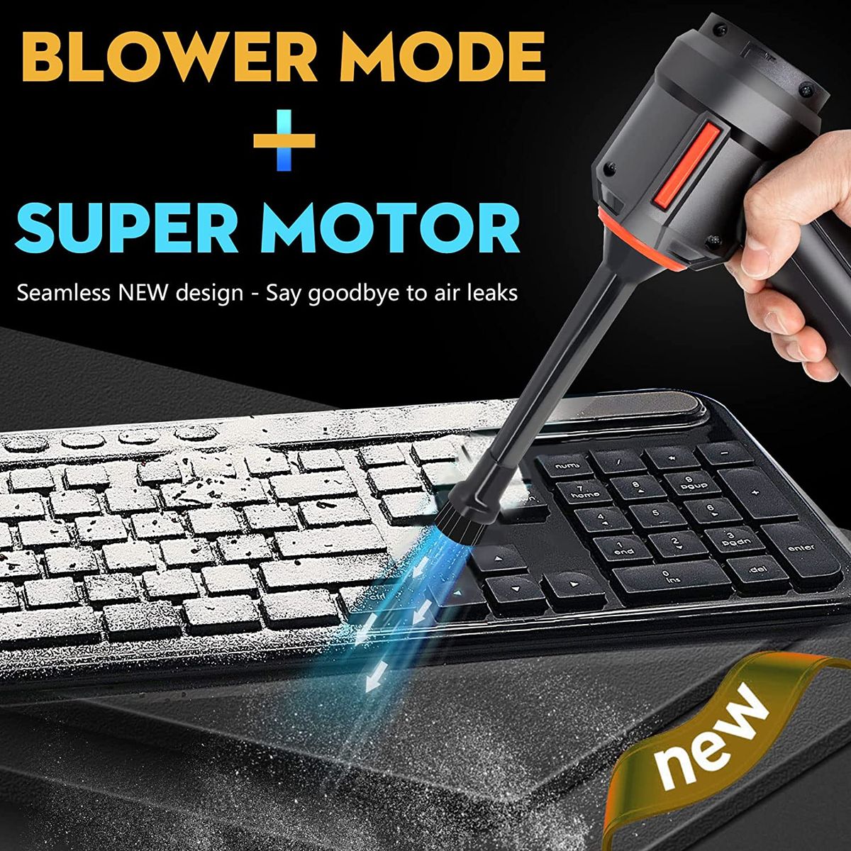 Mini Vacuum Compressed Air Blower Duster Clearner 3-in-1