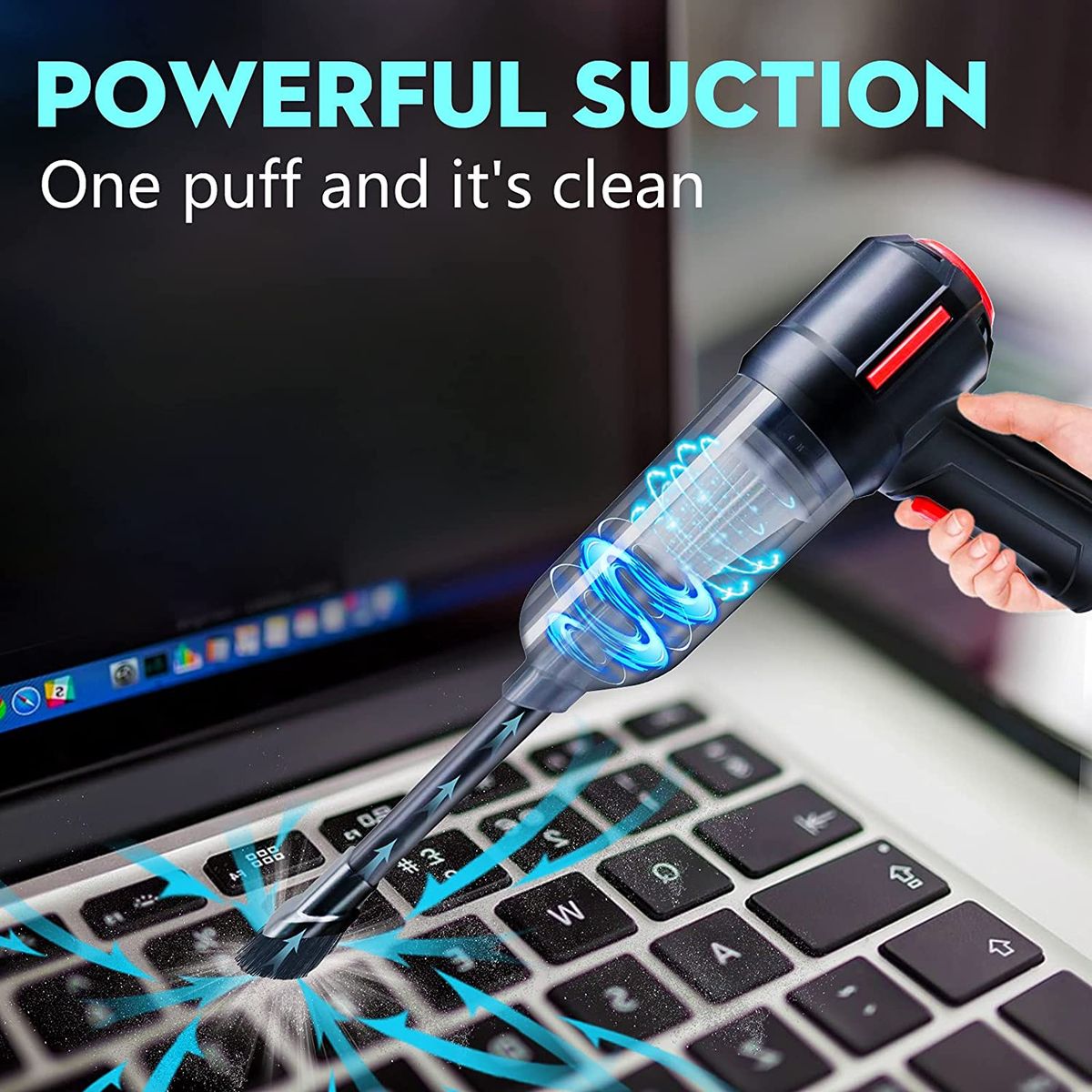 Mini Vacuum Compressed Air Blower Duster Clearner 3-in-1