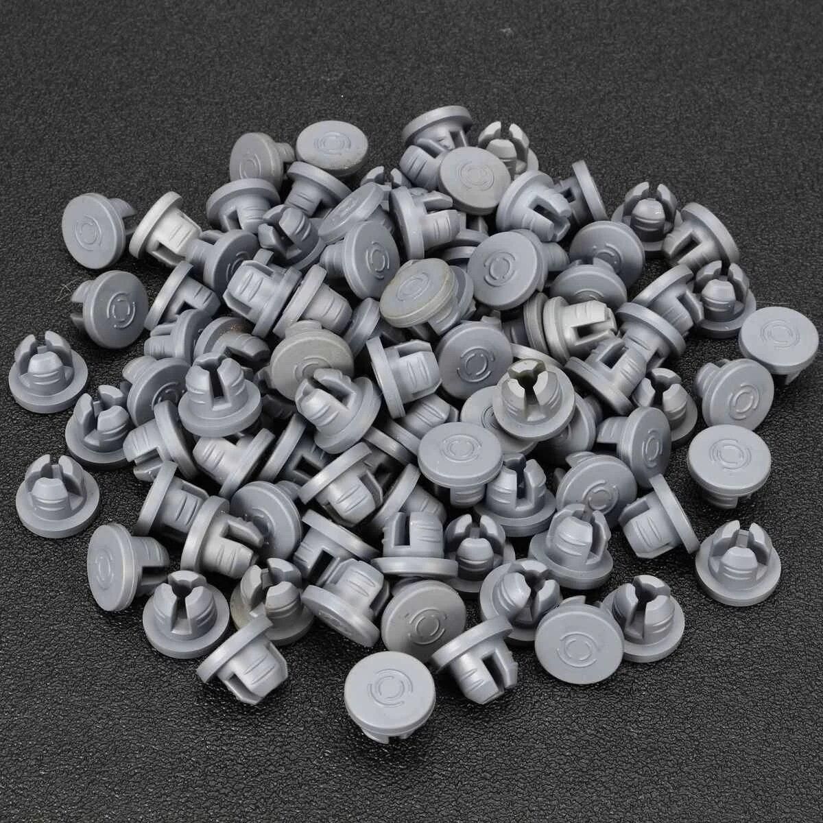 Rubber Stoppers 100PCS Self Healing Injection Ports Inoculation For 20mm Opening Vials Glass Bottles Jars Sealing Organizer Grey