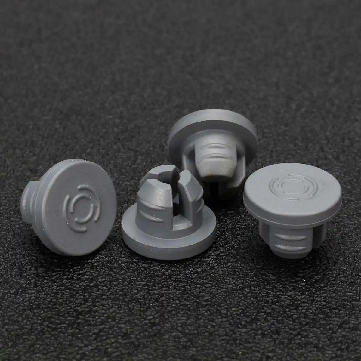 Rubber Stoppers 100PCS Self Healing Injection Ports Inoculation For 20mm Opening Vials Glass Bottles Jars Sealing Organizer Grey