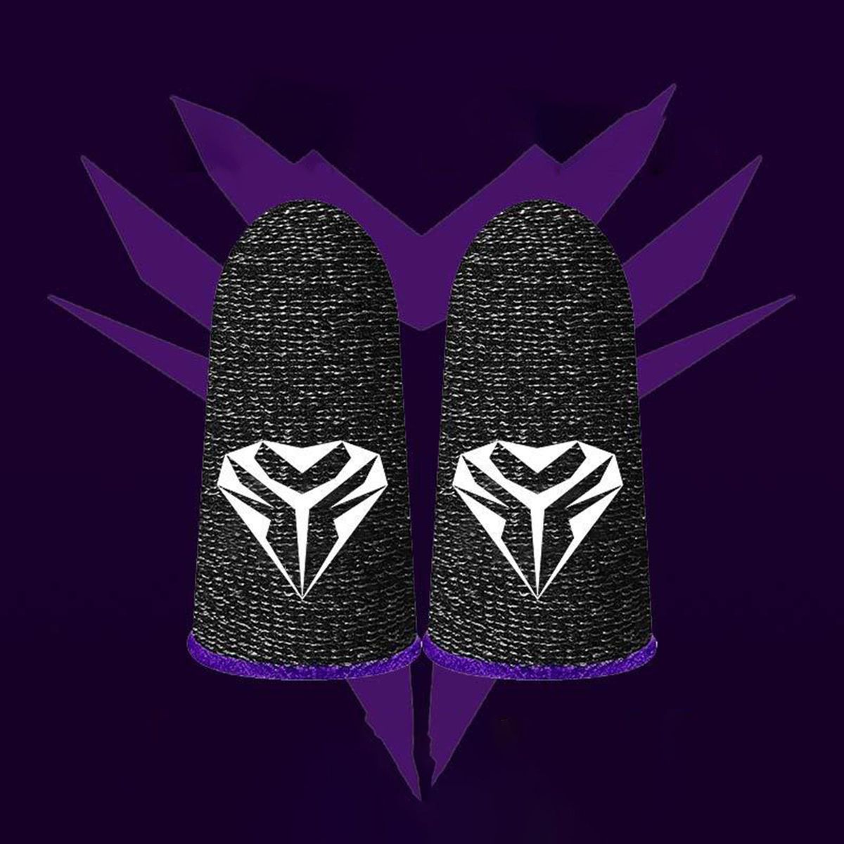 2Pcs Gaming Finger Sleeve Breathable Anti-Sweat Game Controller Purple