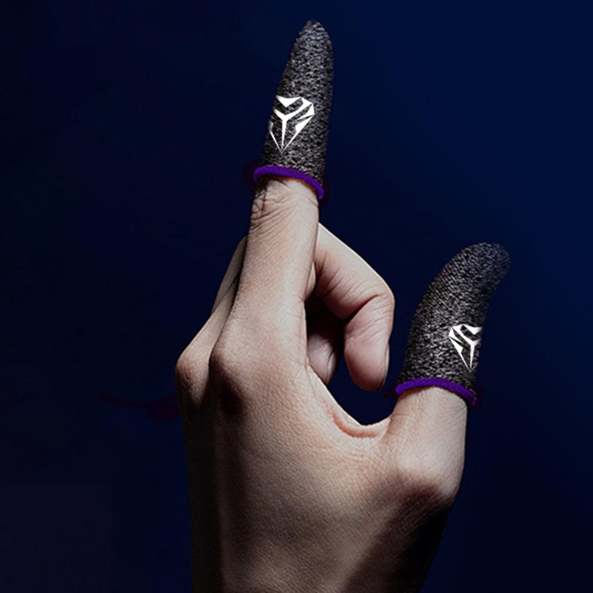 2Pcs Gaming Finger Sleeve Breathable Anti-Sweat Game Controller Purple