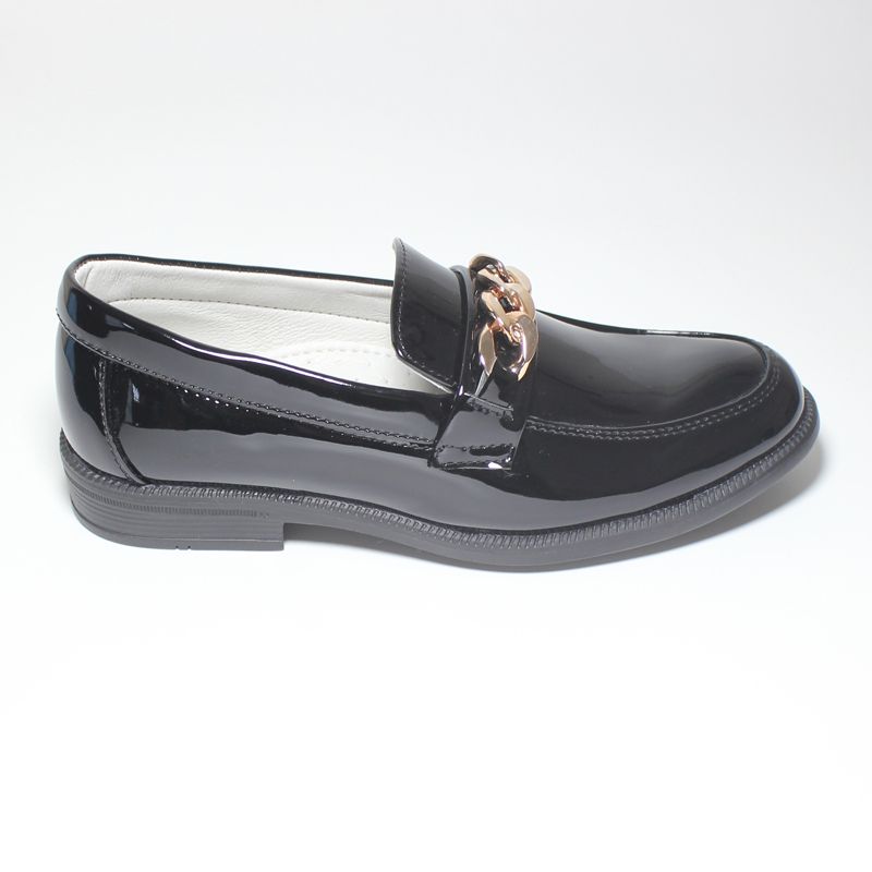 Kid Boys Formal Smart Slip On Faux Leather Shoes-Black