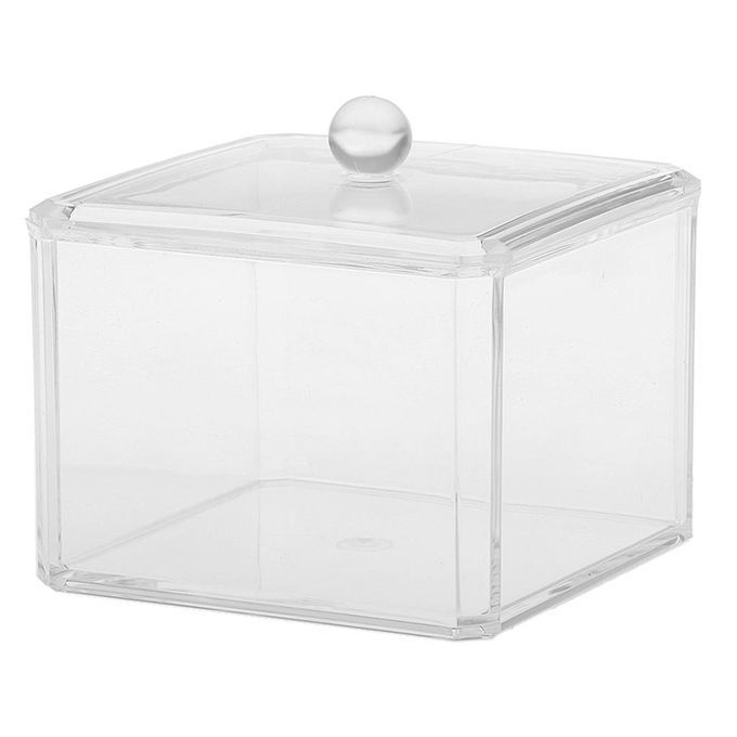 Organizer Cotton Pads Storage Box Jar Acrylic Square Container