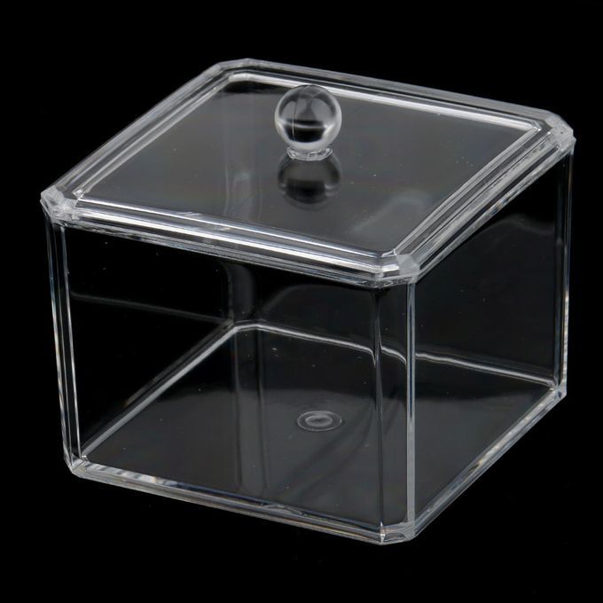 Organizer Cotton Pads Storage Box Jar Acrylic Square Container