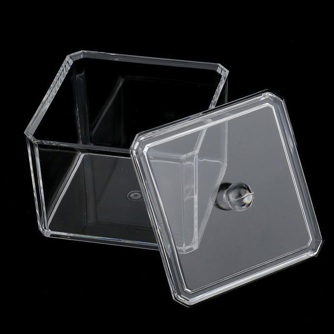 Organizer Cotton Pads Storage Box Jar Acrylic Square Container
