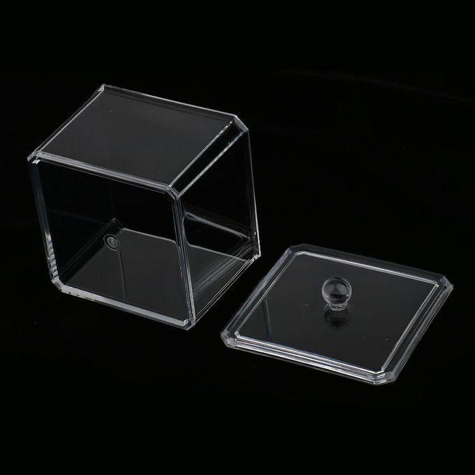Organizer Cotton Pads Storage Box Jar Acrylic Square Container