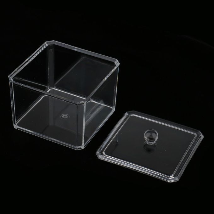 Organizer Cotton Pads Storage Box Jar Acrylic Square Container