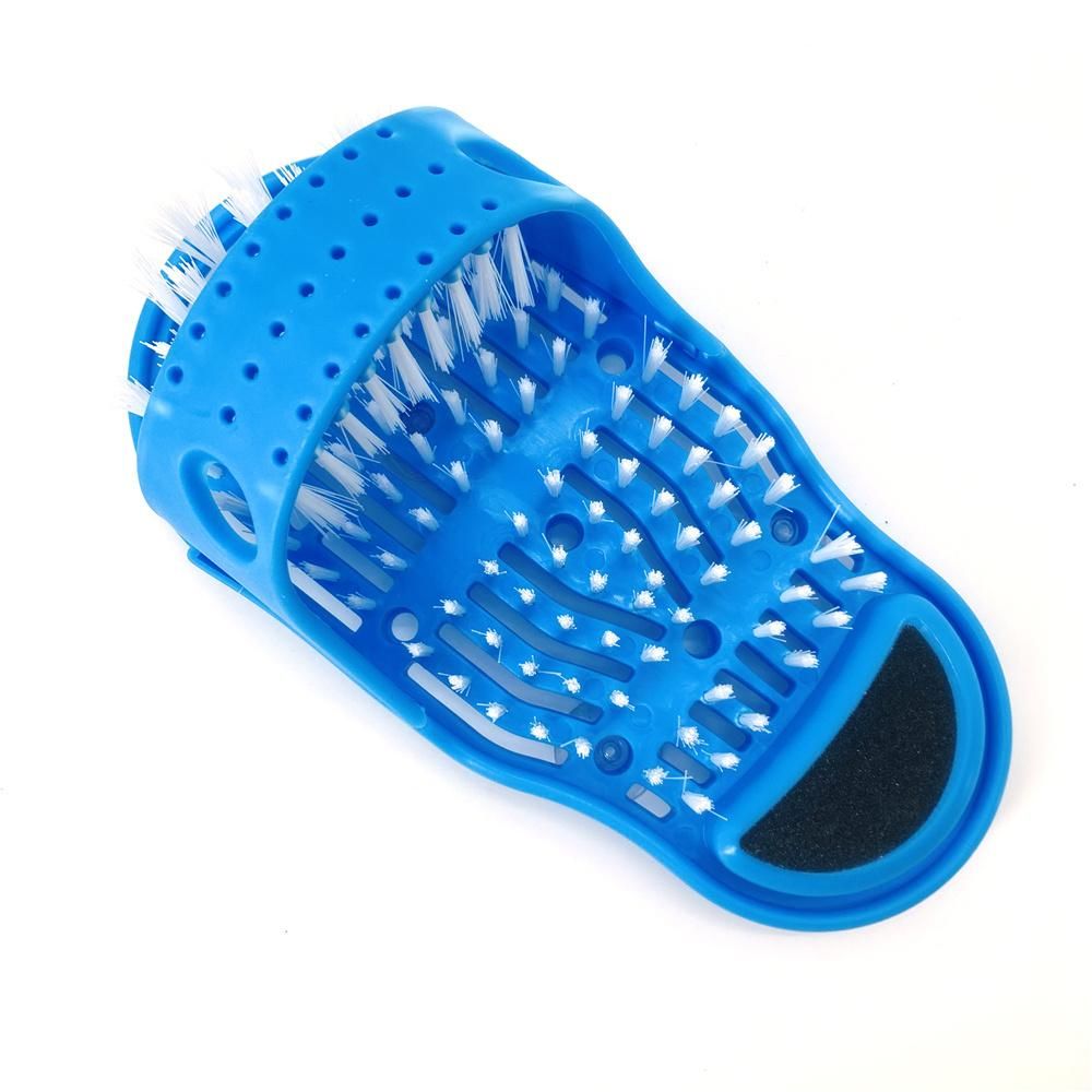 1PCS Bath Shoes Brush Shower Foot Feet Cleaner Scrubber Washer Foot Health Care Household Bathroom Stone Massager Slipper Blue