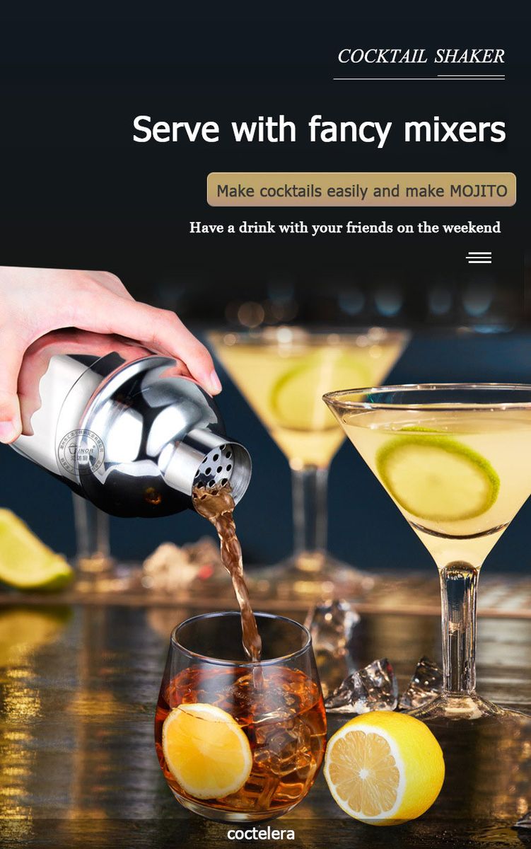 20pcs Cocktail Set Boston Shaker Mixer Stainless  Home&Bar