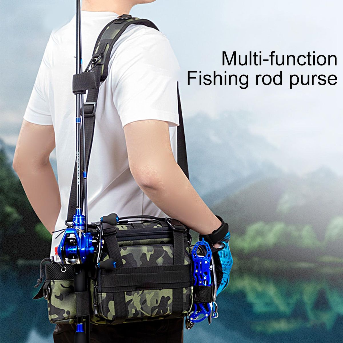 Waist Bag Multi-pocket Fishing Gear Storage Bag Black