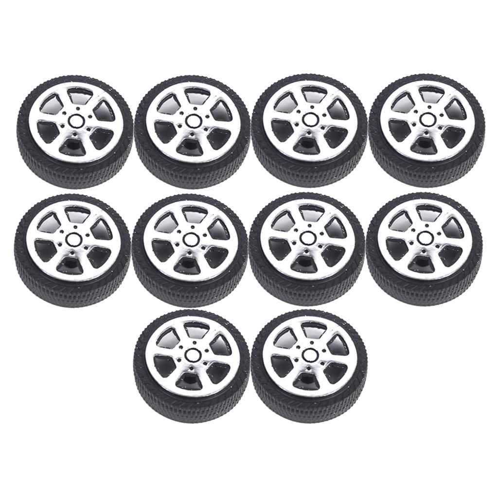 10pcs 30mm Simulation Toy  DIY RC Spare  Rubber Wheel