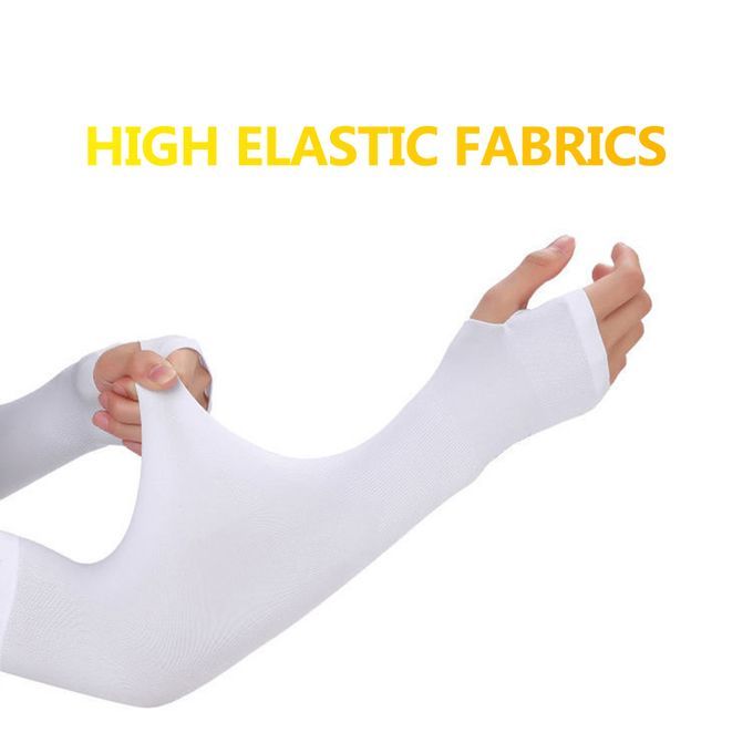 Ice Sleeves Sunscreen Outdoor Arm Sleeves For Men And Women - White