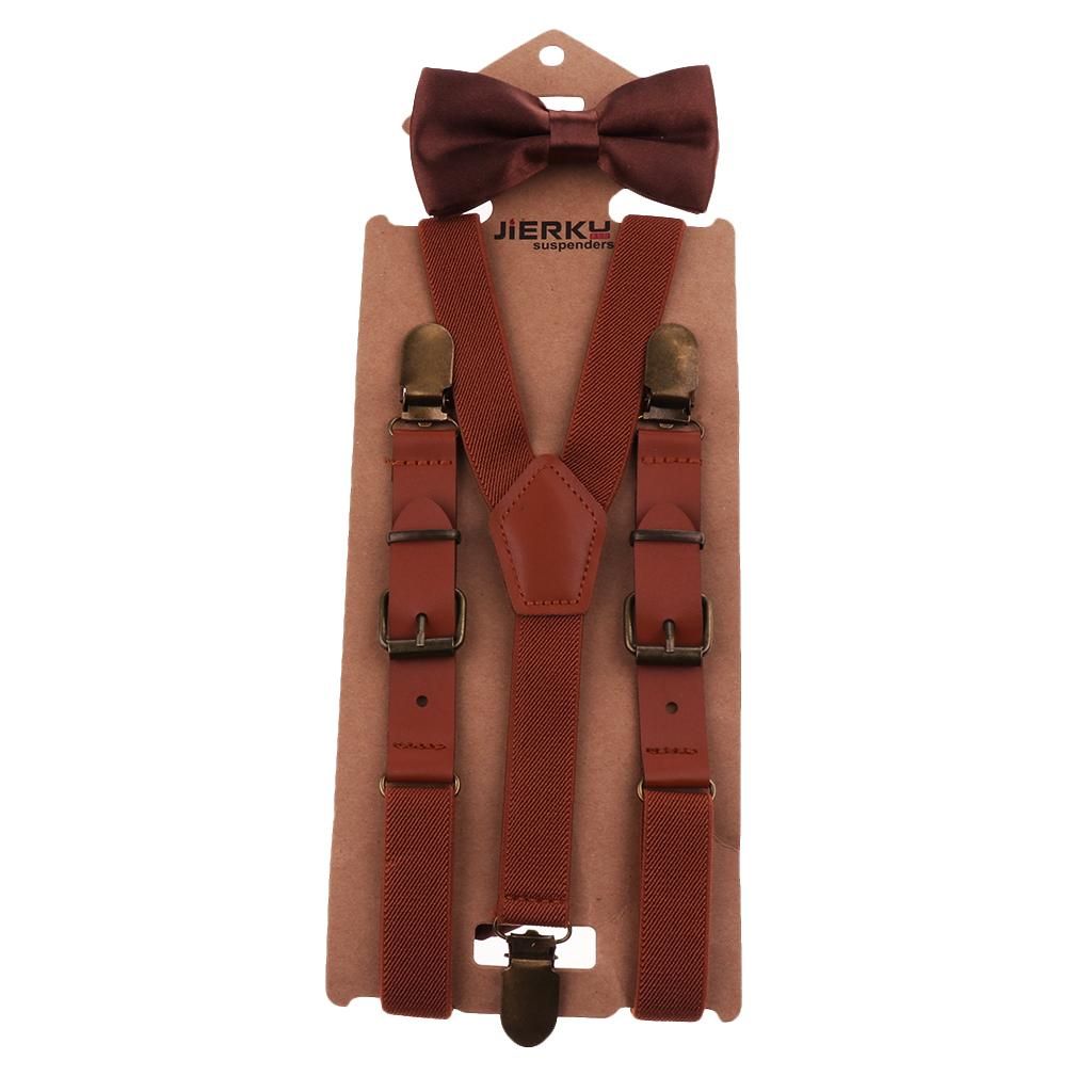 Baby Boys Adjustable Elastic Suspenders Brown