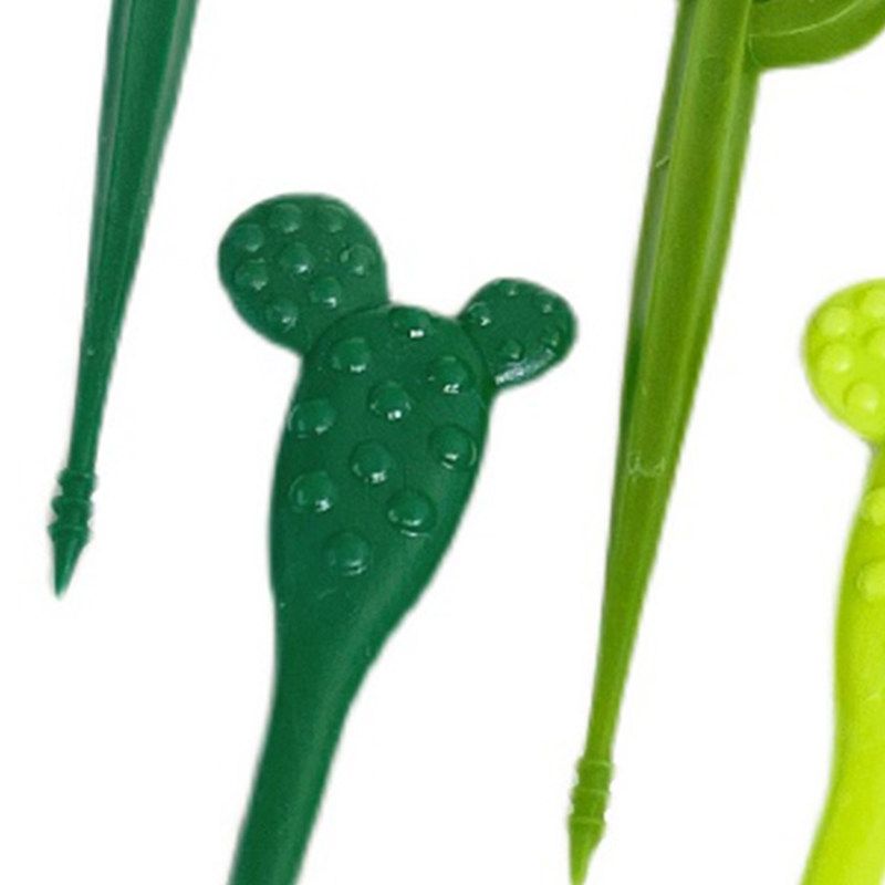 6Pcs/Box Fruit Toothpicks Portable Green Cactus Shape ABS-