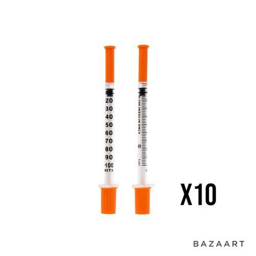 Insulin Syringe 100 IU And Needle Complete Injection Pack
