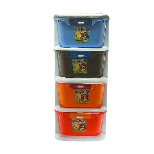 4-layer Plastic Storage Baby Wardrobe - Multicolour