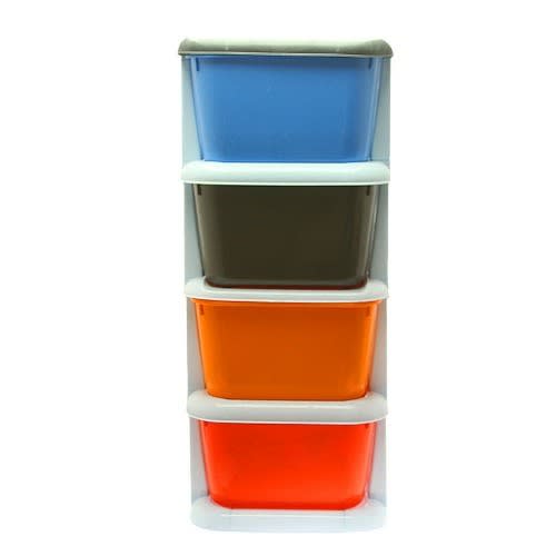 4-layer Plastic Storage Baby Wardrobe - Multicolour