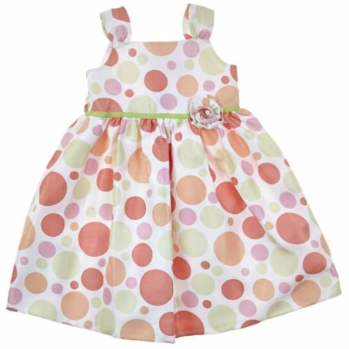Girls' Polka Dot Dress - Multicolour