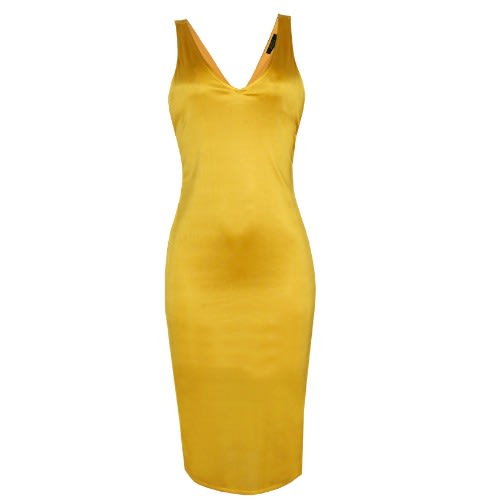 Yellow Sleeveless Selftie Dress