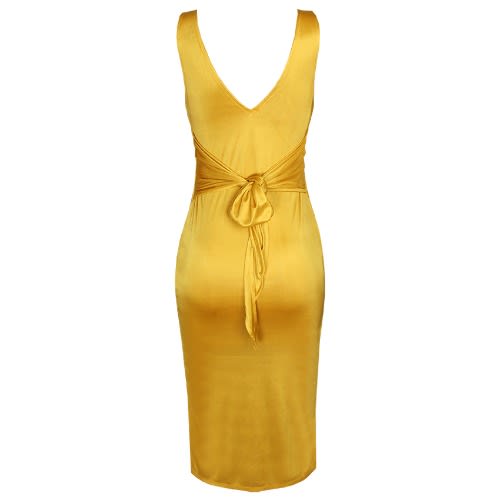 Yellow Sleeveless Selftie Dress