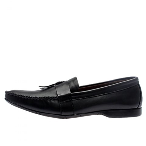 Loafers With Belt Detail - Black