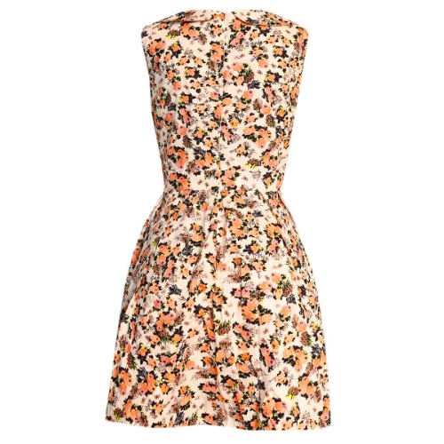 Broderie Fit And Flare Dress - Brown