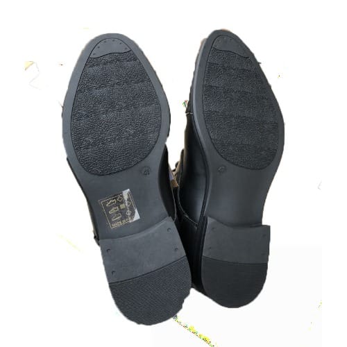 Men Cooperate Leather Ankle Boot-BLACK