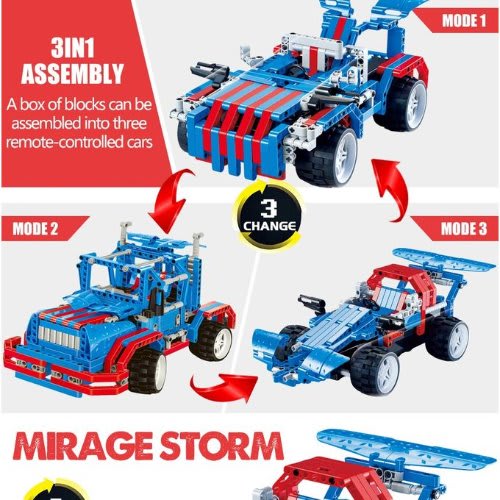 Educational Building Blocks Remote Control Car- 464 Pcs - 3 In 1