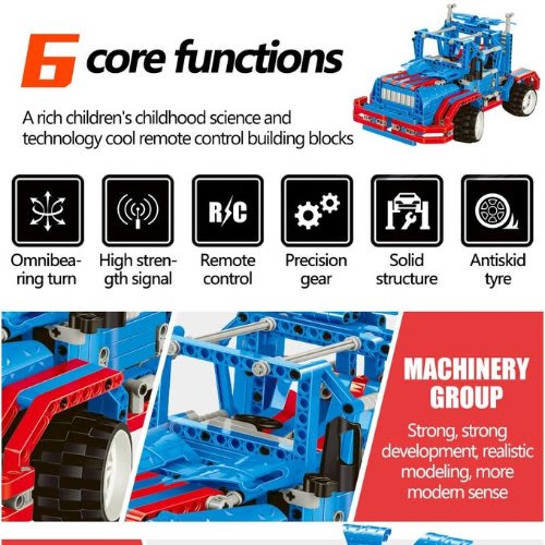 Educational Building Blocks Remote Control Car- 464 Pcs - 3 In 1