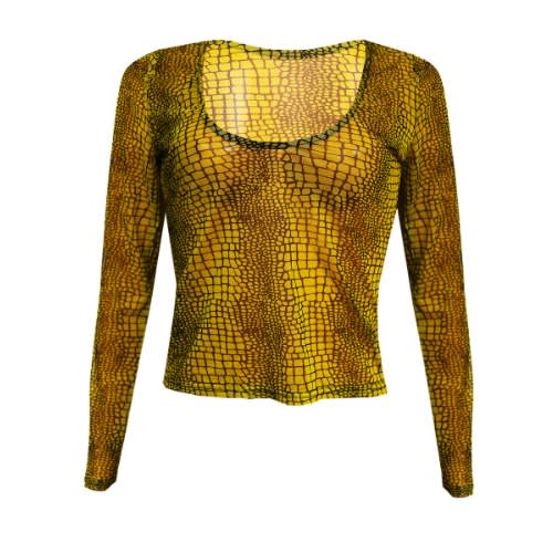 Simple Mesh Ladies Top - Lemon Green