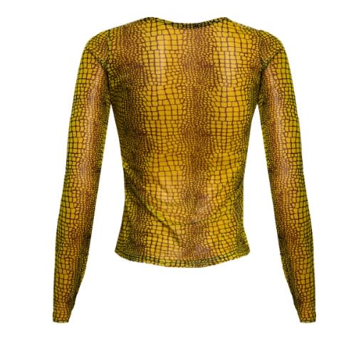 Simple Mesh Ladies Top - Lemon Green
