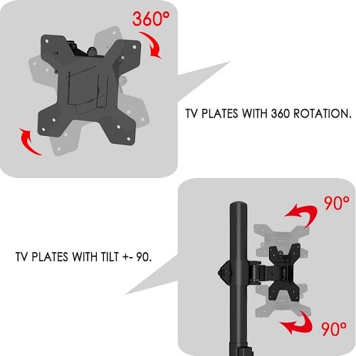 Adjustable Computer TV Vertical Dual Monitor Mount Stand