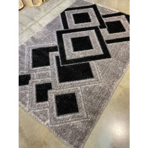 5 By 7ft Pattern Center Shaggy Rug -Multicolor