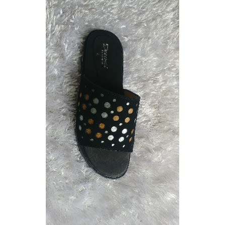 Randy Italian Black Suede Leather Slippers