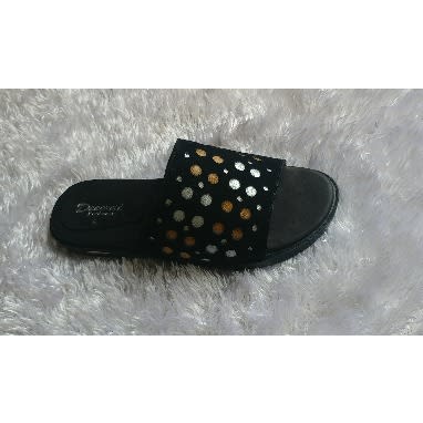 Randy Italian Black Suede Leather Slippers