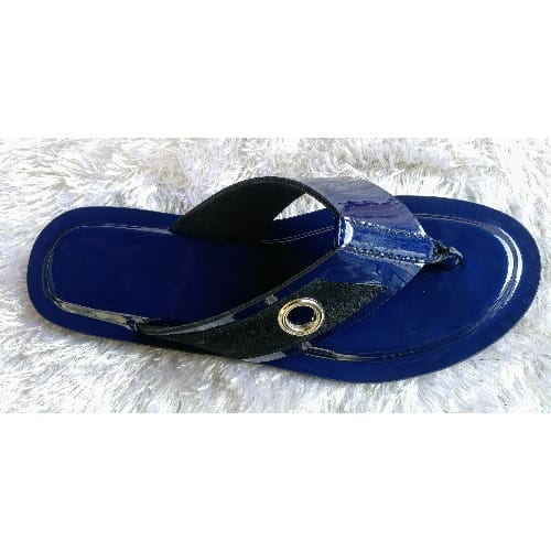 Blue Connor Italian Patent Leather Slippers