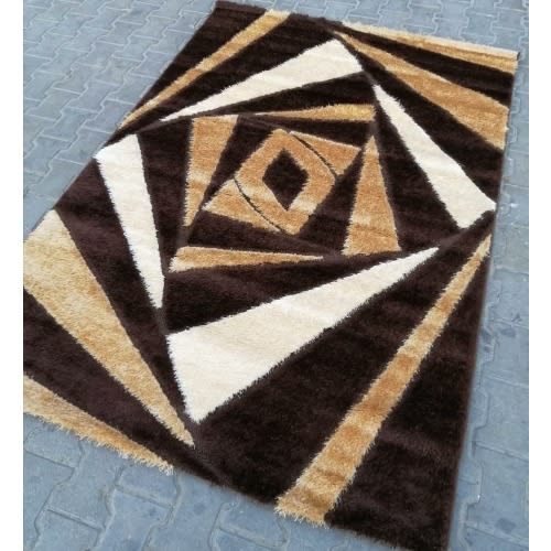 3 By 5ft Pattern Center Shaggy Rug - Multicolor