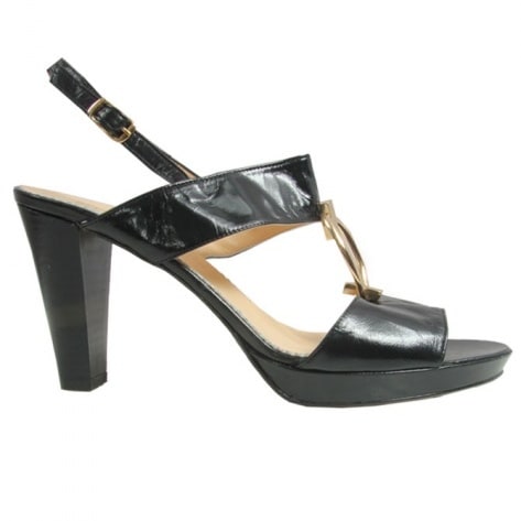 Black with Sandals with Gold Accessories