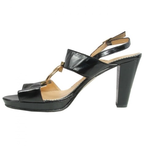 Black with Sandals with Gold Accessories
