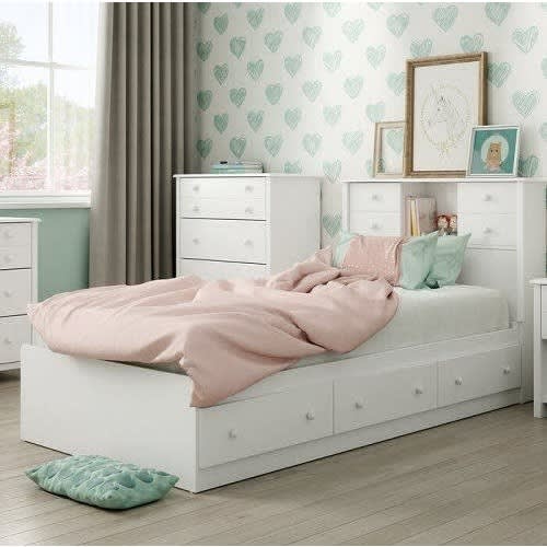 Bed Frame With Drawers - 4 By 6ft - White