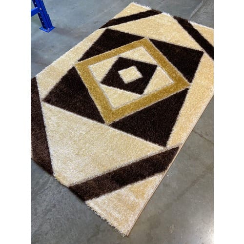 5 By 7ft Pattern Center Shaggy Rug - Multicolor