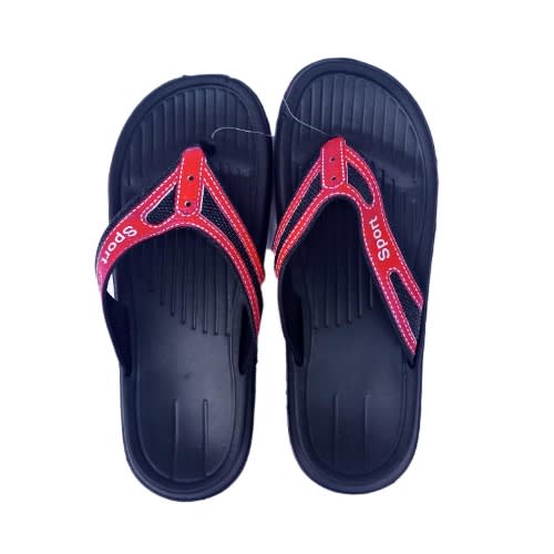 Unisex  Black & Red  Flat Flip Flop Slipper