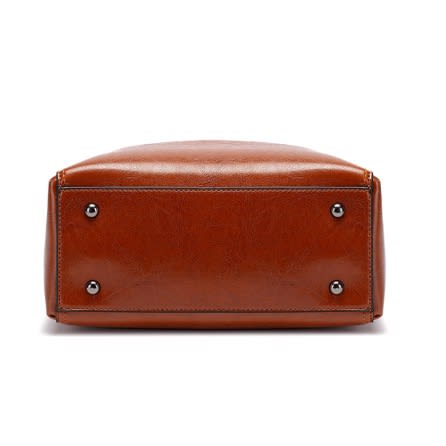 Leather Handle Handbag - Medium Size