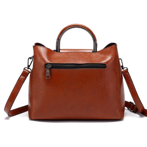 Leather Handle Handbag - Medium Size