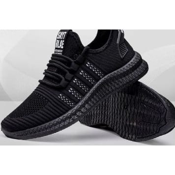 Unisex  Sports Sneakers - Black White