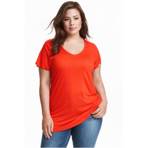 Plus Size Jersey Top- Orange