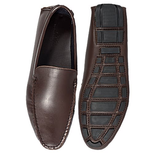 Plain Threaded Loafers Shoe - Brown - Msh-3036